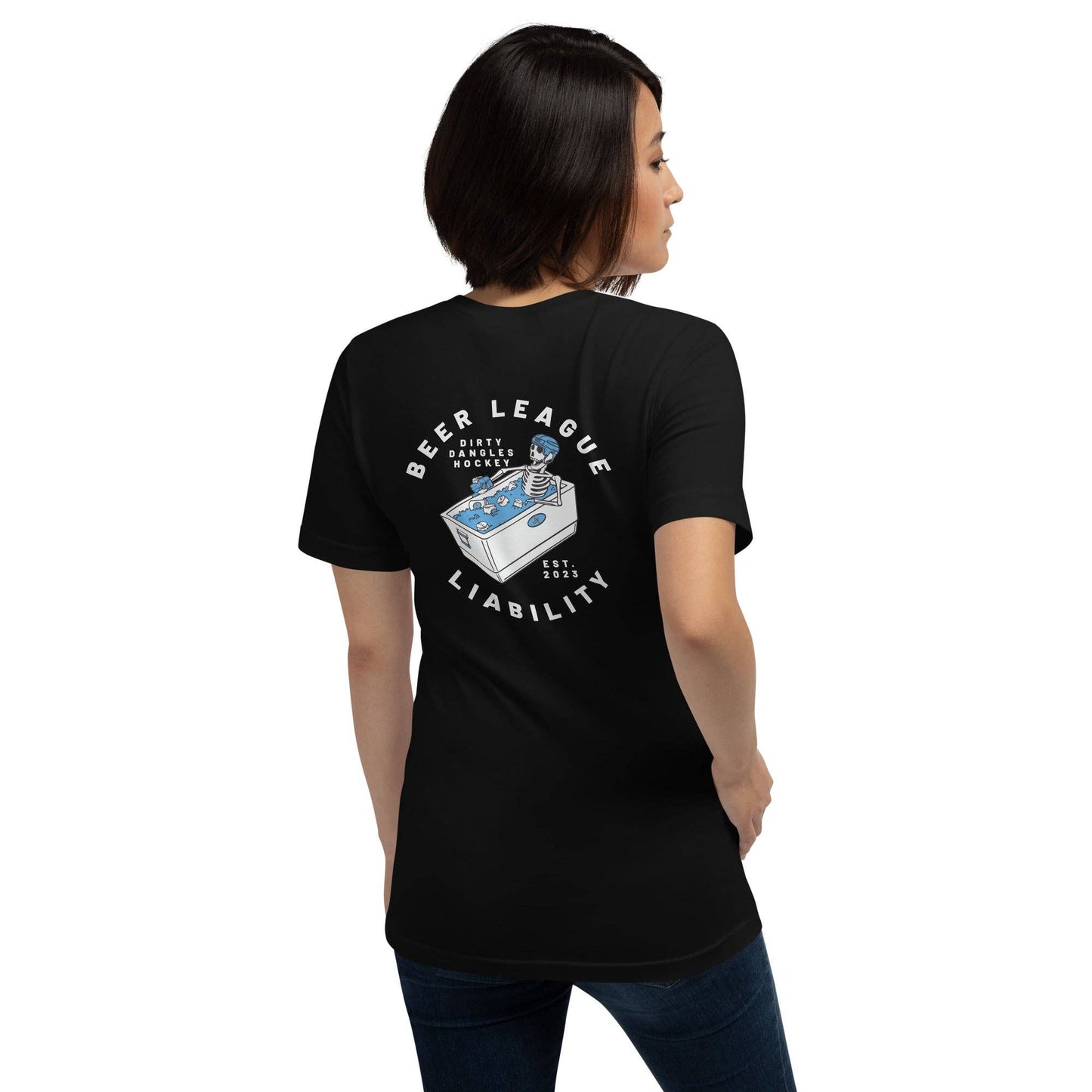 Beer League Liability Mens / Unisex Tee Dirty Dangles Hockey