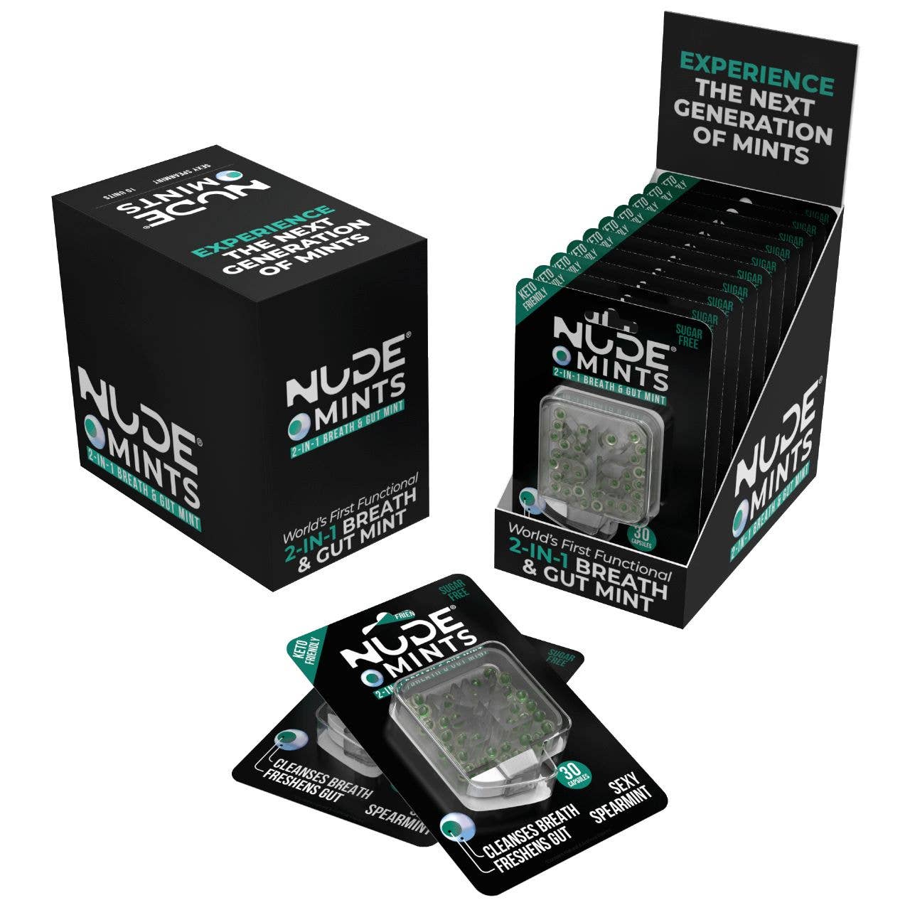NUDE Mints - Double Action Liquid Mint Capsules (Spearmint)