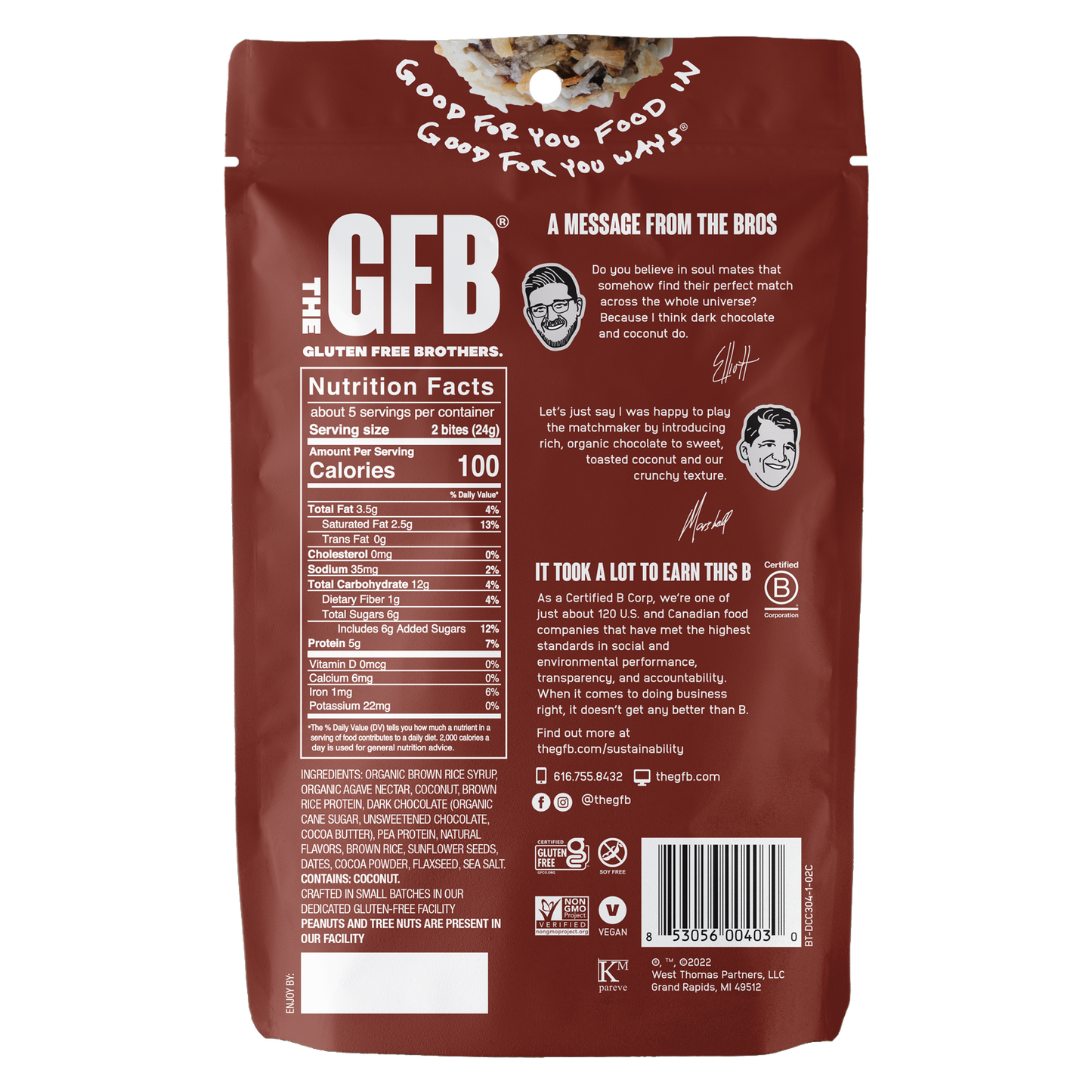 The GFB: Dark Chocolate Coconut Gluten Free Protein Bites