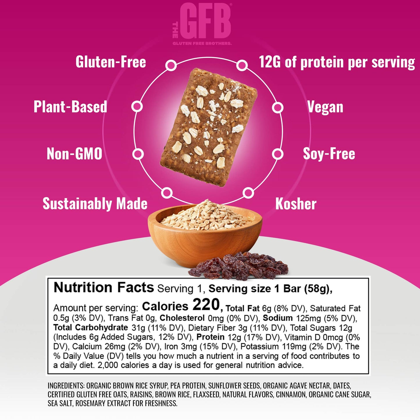The GFB: Oatmeal Raisin Protein Nutrition Snack Bar