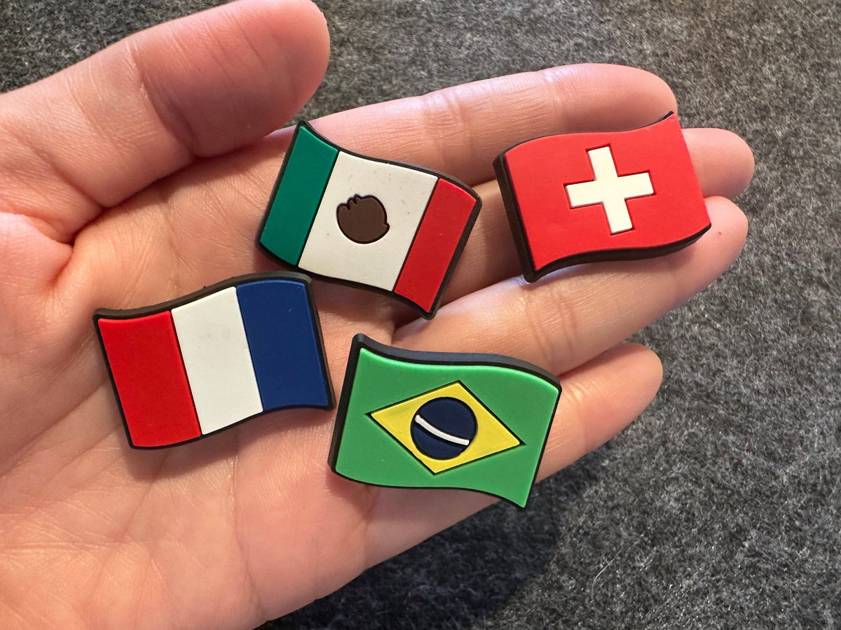 Pick your own Country Flag USA Canada Brazil South Korea China and more Design Shoe Charms Best Quality
