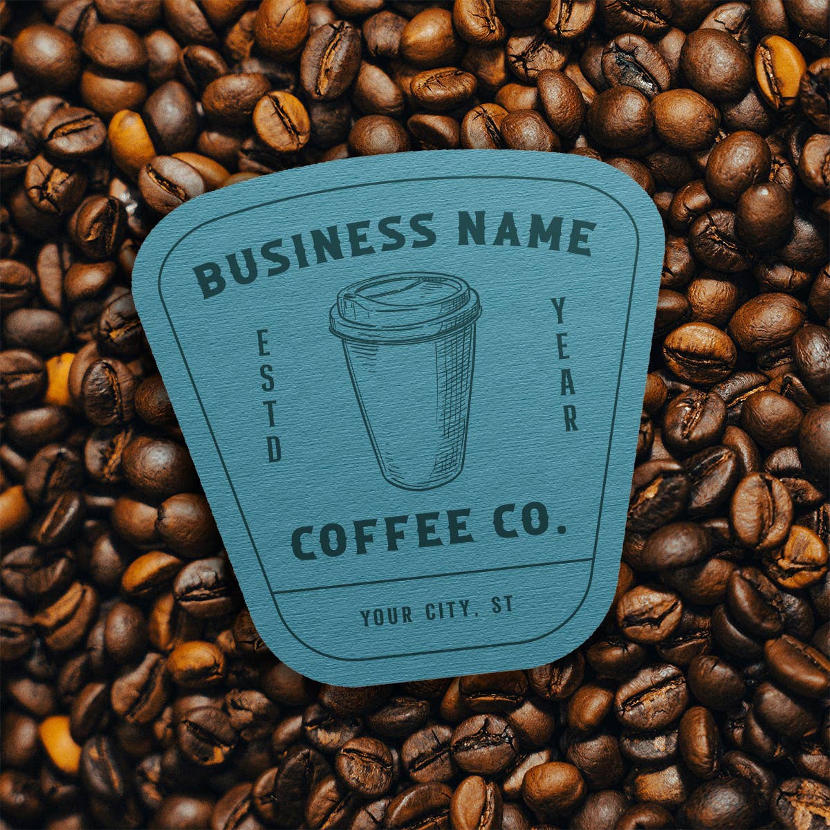 Retro Coffee Shop Sticker | Custom with Your City and State