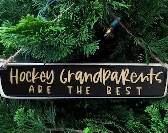 "Hockey Grandparents are the best" Ornament Painted Pastimes