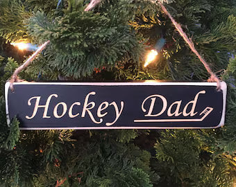"Hockey Dad" Ornament Painted Pastimes